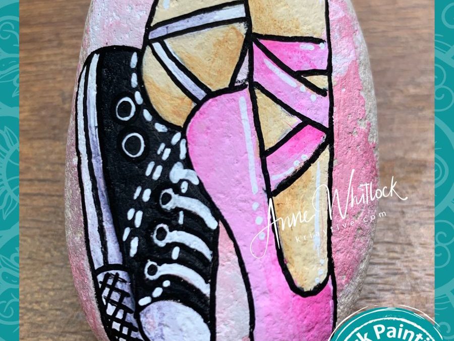 Dancing Feet Rock Painting tutorial