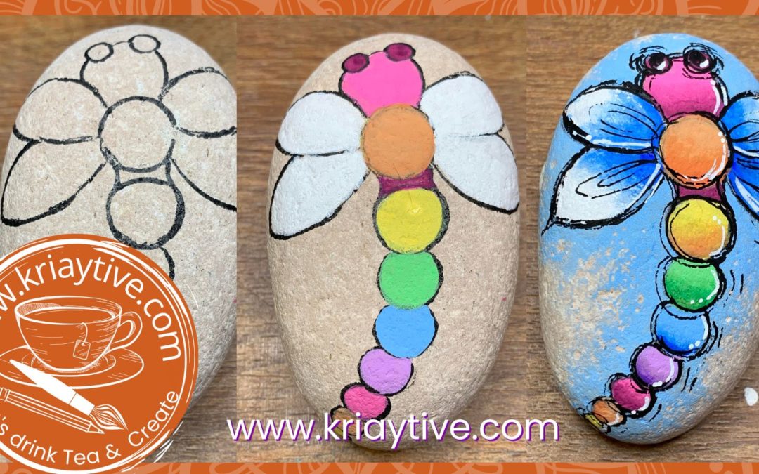 Dragonfly Rock Painting tutorial