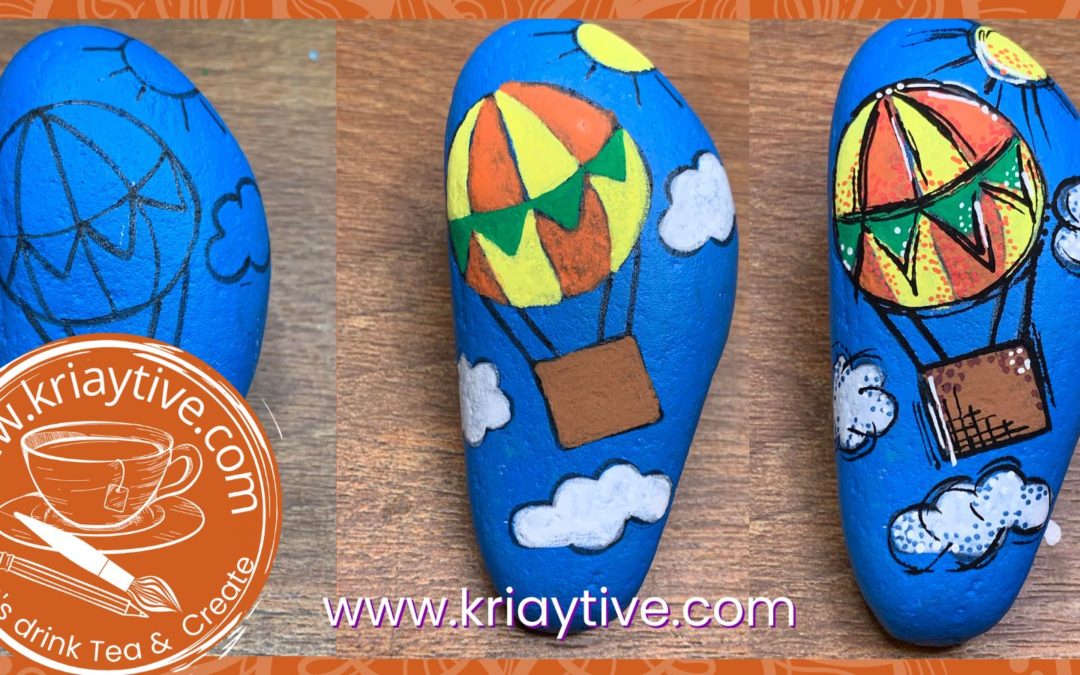 Hot Air Balloon Rock Painting Tutorial