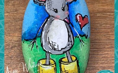 A Rat in Gumboots Rock Painting Tutorial