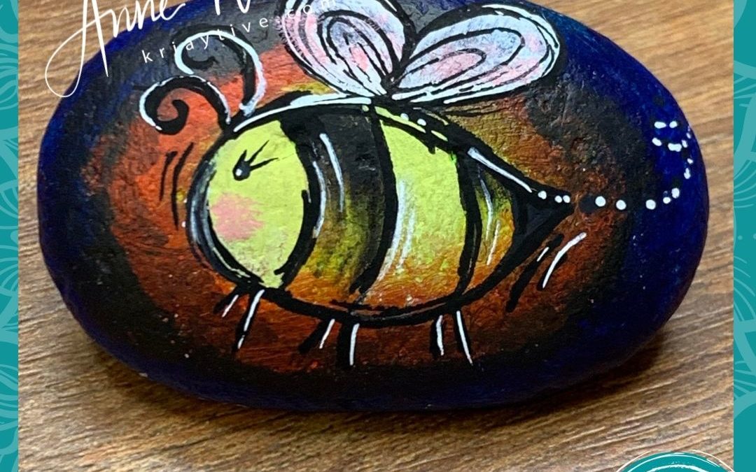 Midnight Bee Rock Painting Tutorial