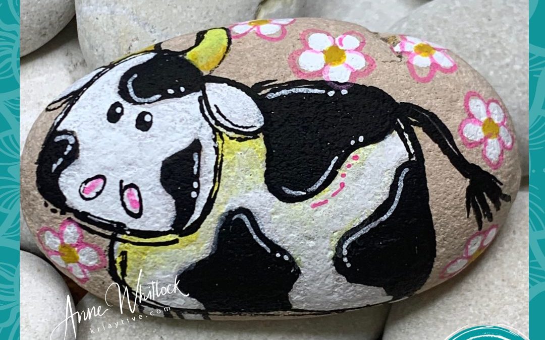 Moooo Cow Rock Painting tutorial