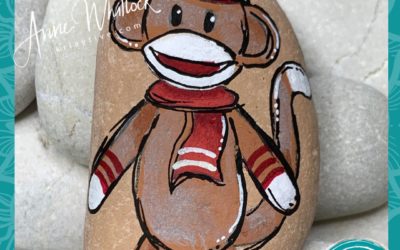 Sock Monkey Rock Painting Tutorial