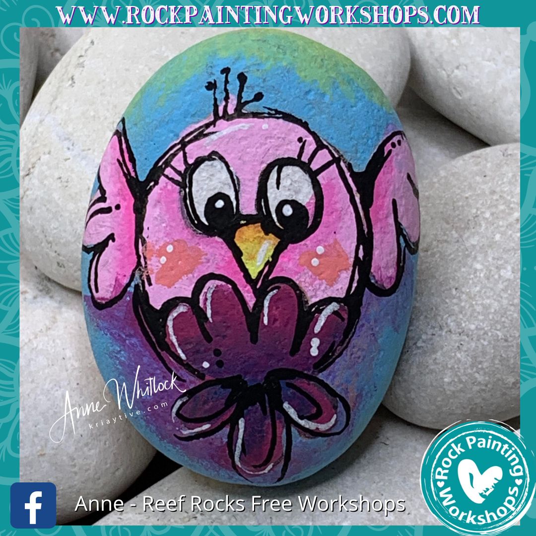 Cute Spring Bird Rock Painting Tutorial