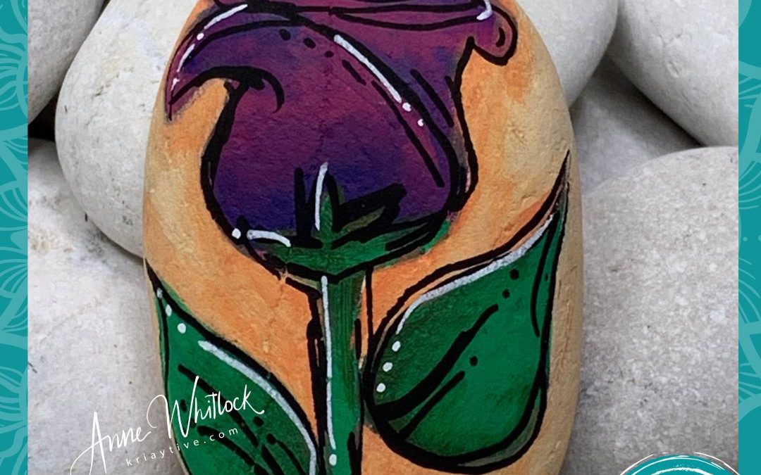 The rose rock painting tutorial