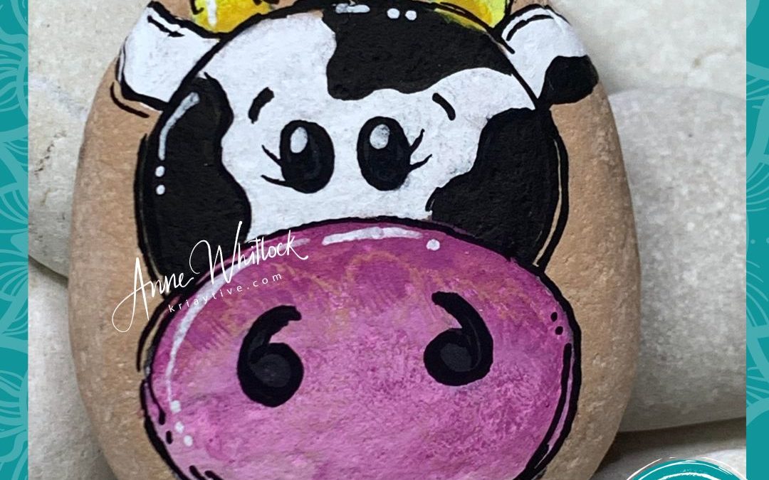 Mooo Cow Face Rock Painting Tutorial