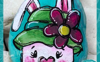 Cute Rabbit Face rock painting Tutorial