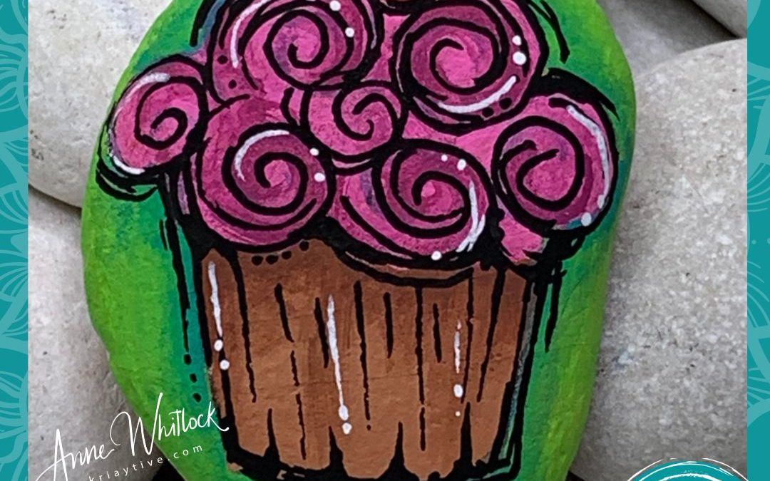 Cupcake crazy rock painting tutorial