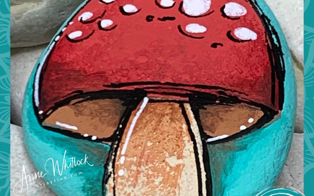 Cute little mushroom rock painting tutorial