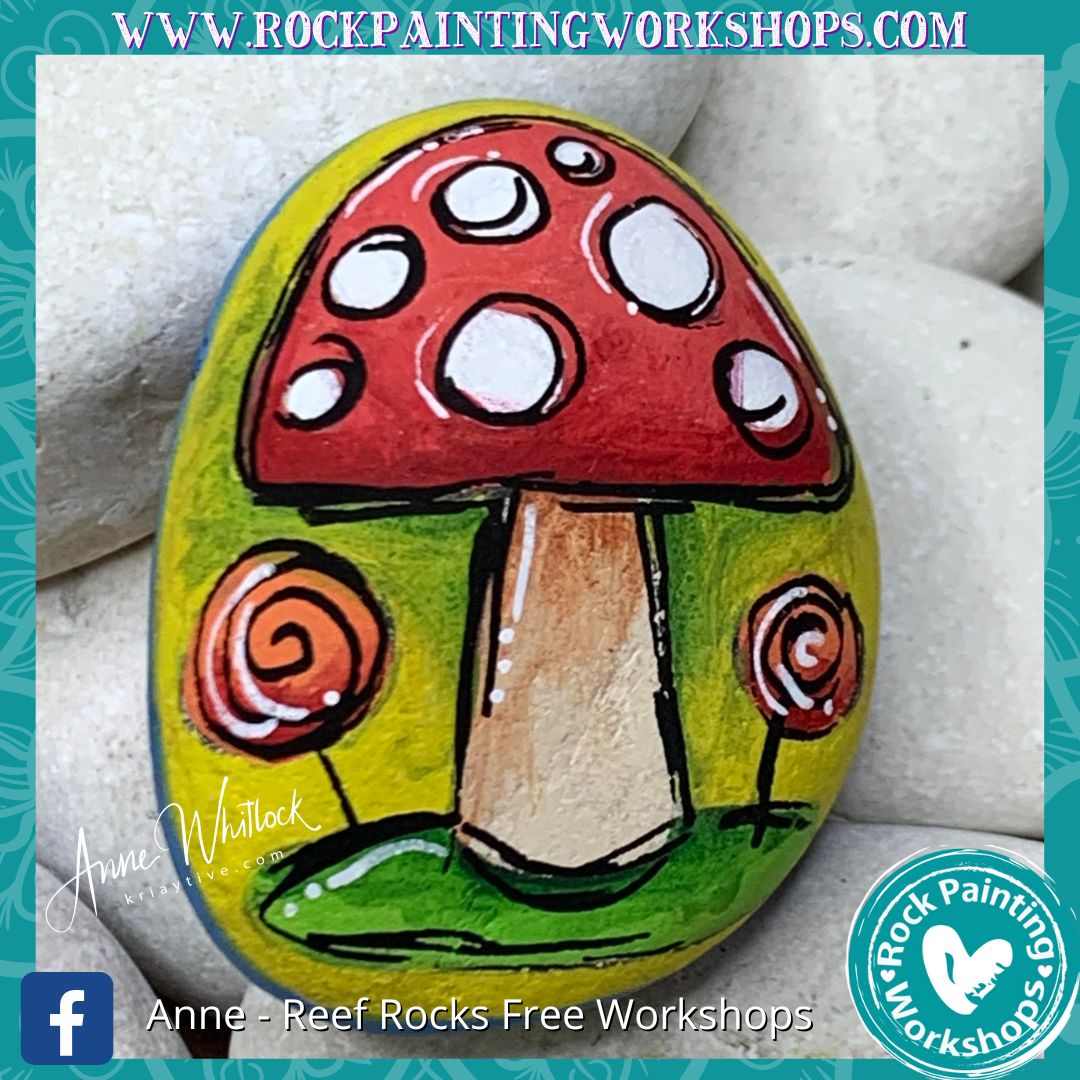 Mushrooms and Lollipops rock painting tutorial Rock Painting