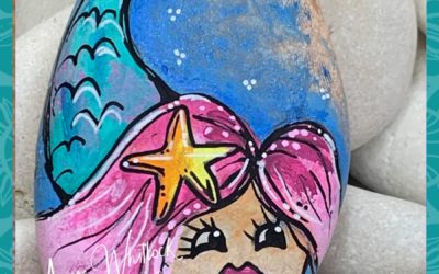 Mermaid rock painting tutorial