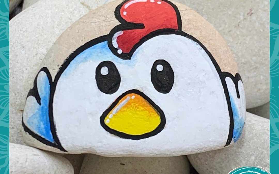That Rooster ! Rock painting tutorial