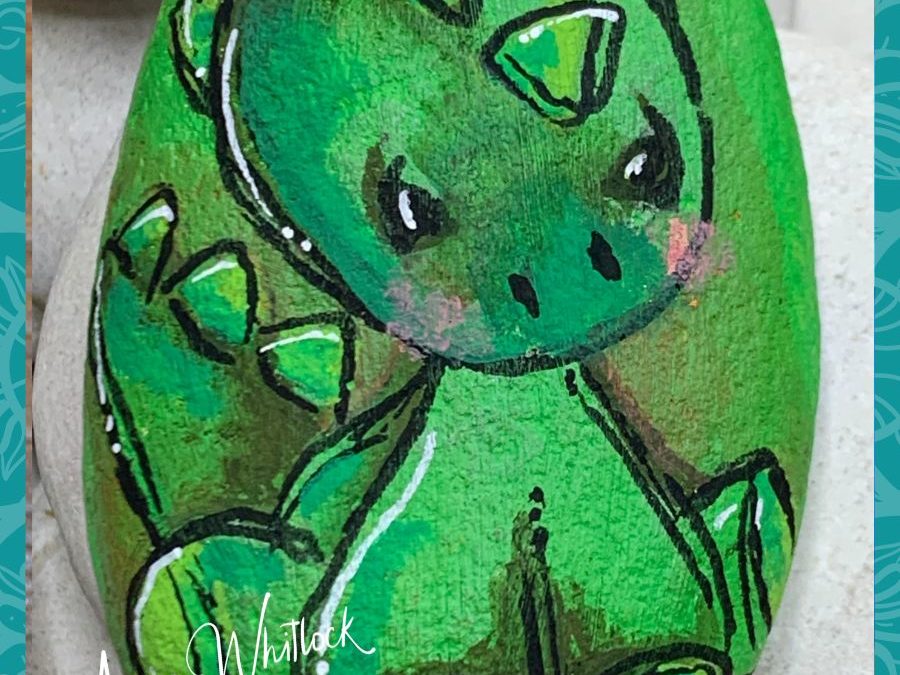 Baby Dragon rock painting tutorials