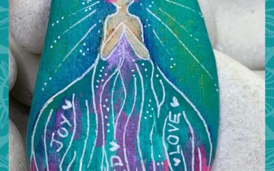 Joy Angel rock painting tutorial