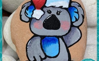 Koala Santa rock painting tutorial