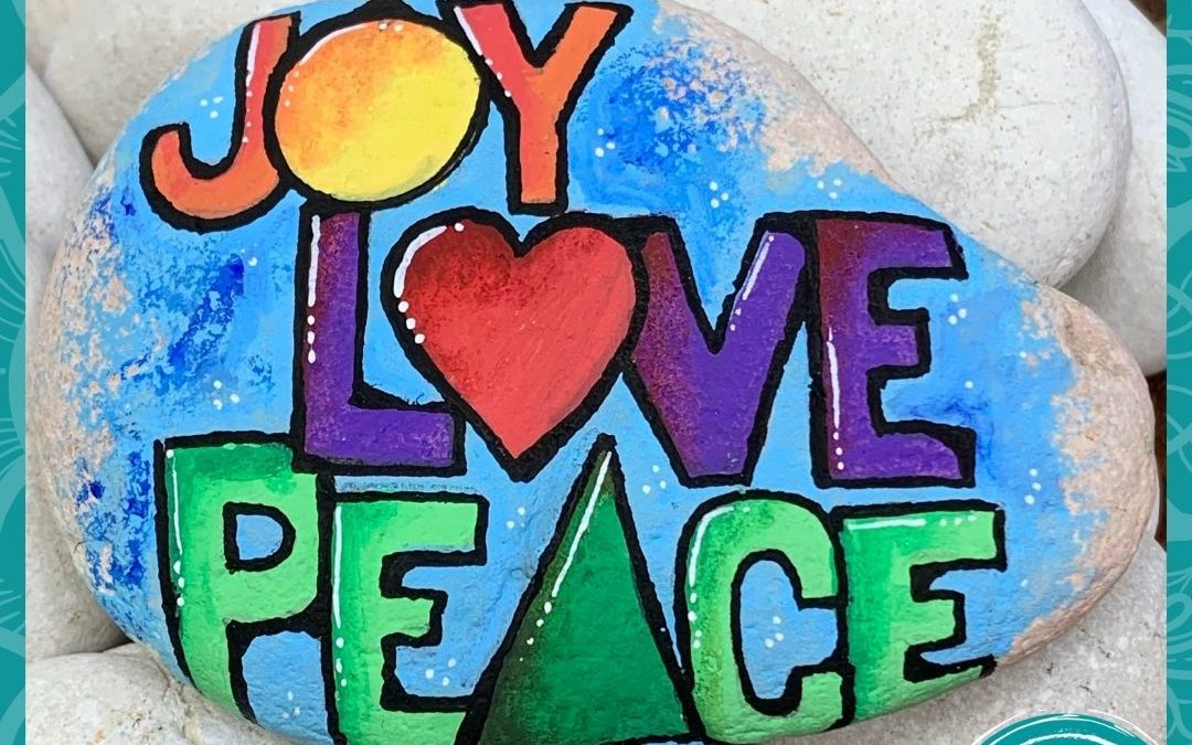 Joy Peace Love Christmas rock tutorial