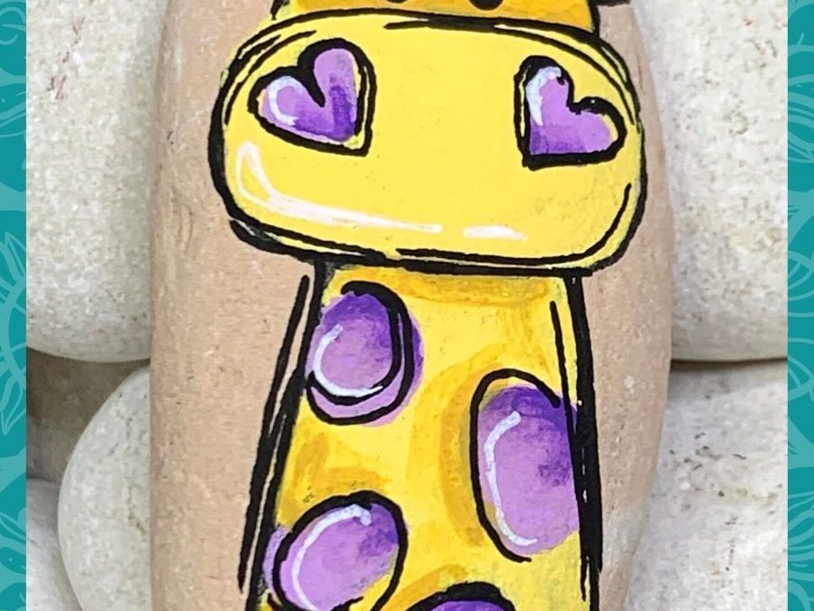 Giraffe rock painting tutorials