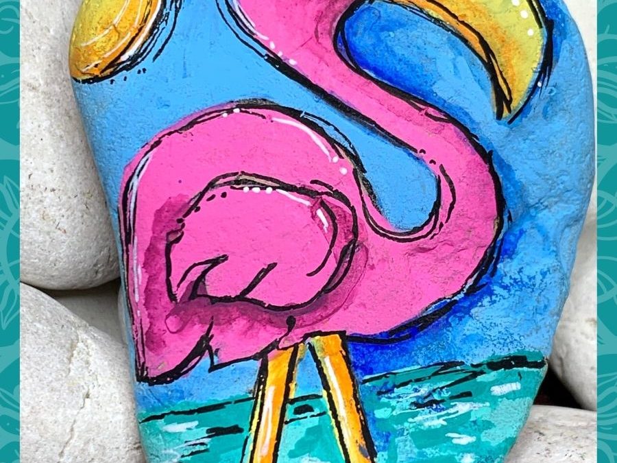 Flamingo Rock painting Tutorial