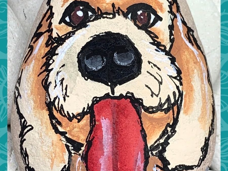 Happy Dog rock painting tutorial