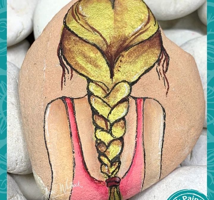 Girl with a Braid rock painting tutorial