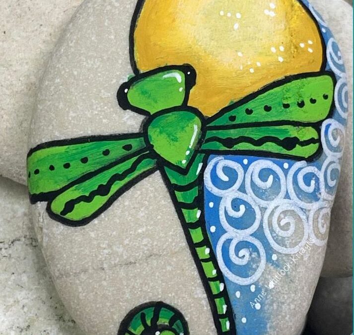 Dragonfly Moon Rock Rock Painting Tutorial