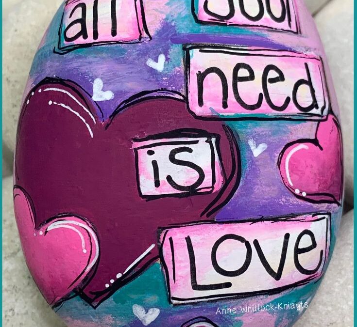 All you need is Love Mixed Media rock painting tutorial