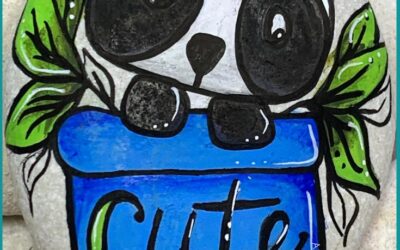 Cute Panda Bear Rock painting Tutorial