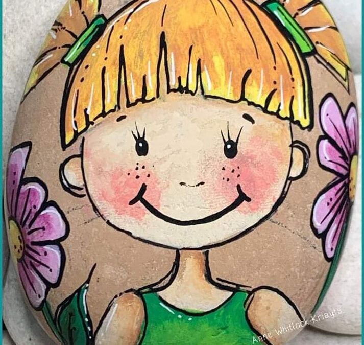Freckle Face Girl Rock Painting Tutorial